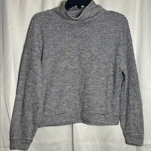 Madewell Women's Rainbow Rib Long Sleeve Textured Turtleneck Mockneck Top Size M